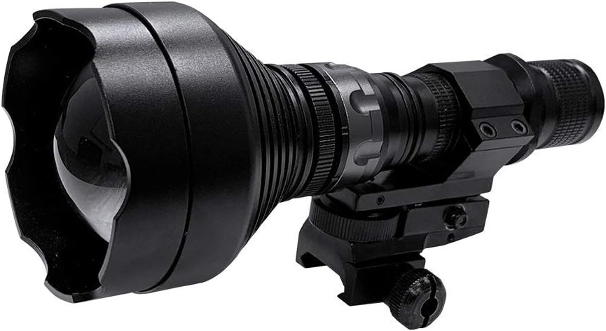 ATN IR850 Supernova Infrared Illuminator for hunting, law enforcement,Military use, includes IR Illuminator, Easy rail mounting system, single lithium battery and battery charger,Black
