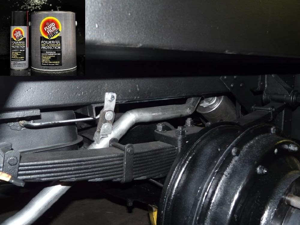 Fluid Film Undercoating Protection, Rust Inhibitor and Prevention, Anti Corrosion Multi Purpose Penetrant and Lubricant Lanolin Formula, 1 Gallon Black Color and Tissue Pack Pack of 2