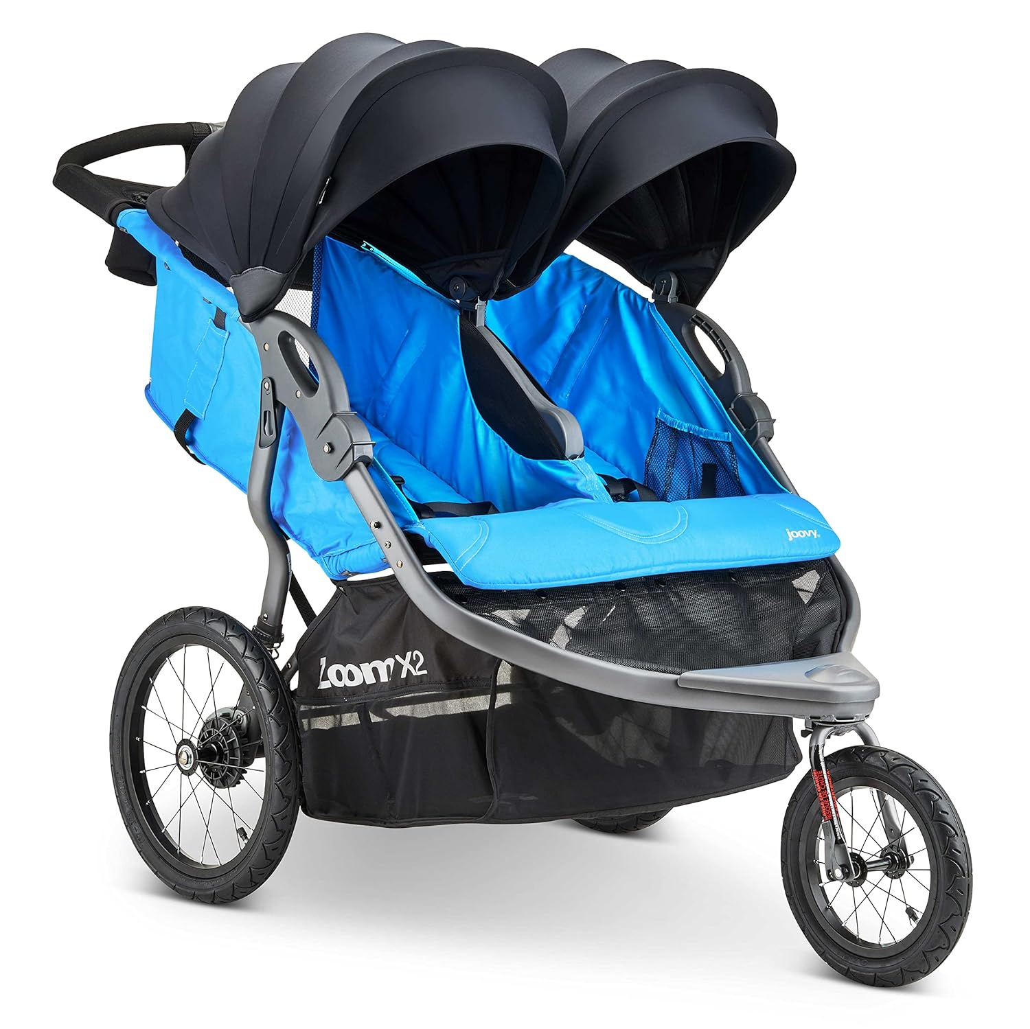Joovy Zoom X2 Double Jogging Stroller, Double Stroller, Extra Large Air Filled Tires, Glacier