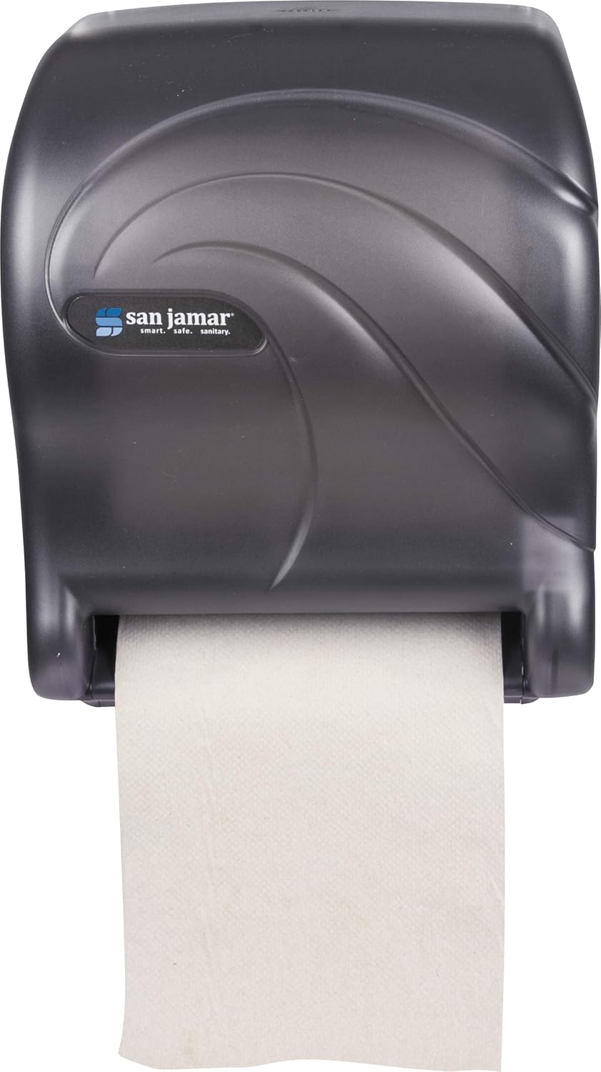 CARLISLE FOODSERVICE PRODUCTS San Jamar T8090TBK Tear-N-Dry Essence Oceans Hands Free Paper Towel Dispenser, Black Pearl Pack of 2