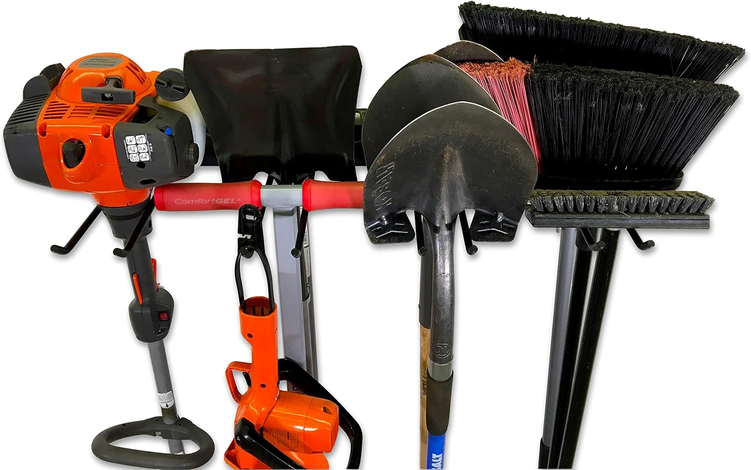 StoreYourBoard BLAT Tool Storage Rack, Garage Wall Mount Organizer, Heavy-Duty Solid Steel Max 200 lbs, Holds Garden Tools, Shovels, Rakes, Brooms, Cords, Hoses, Ropes, and More Pack of 2