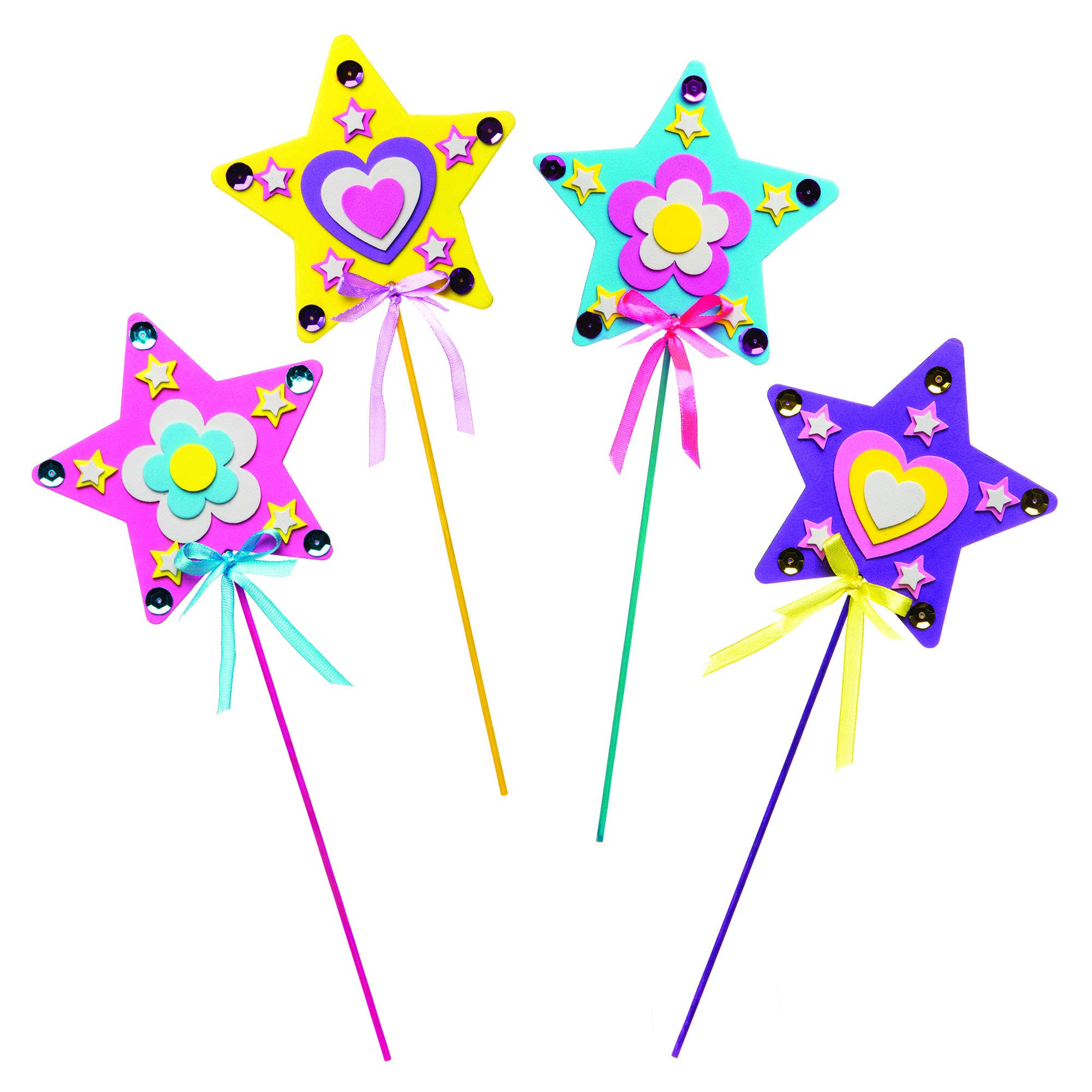 Baker Ross AW278 Magic Wand Kits (Pack of 4), Assorted