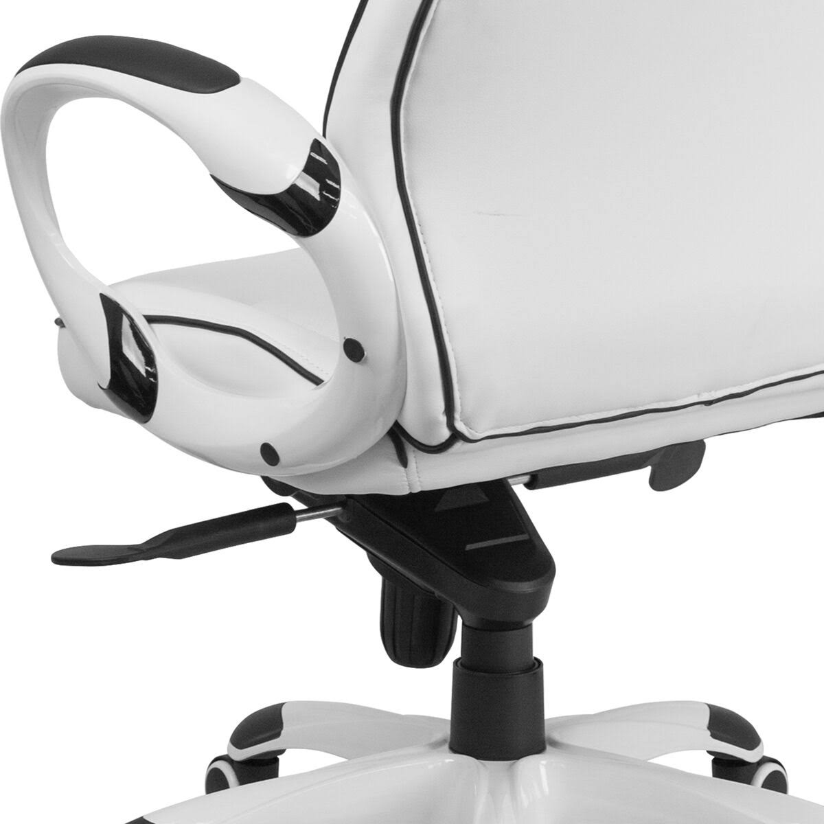 Flash Furniture High Back Vinyl Executive Swivel Office Chair, White/Black