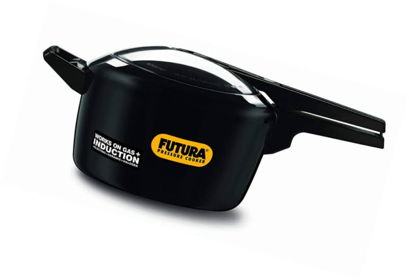 Futura 5-Litre Hard Anodized Induction Compatible Pressure Cooker Small Black