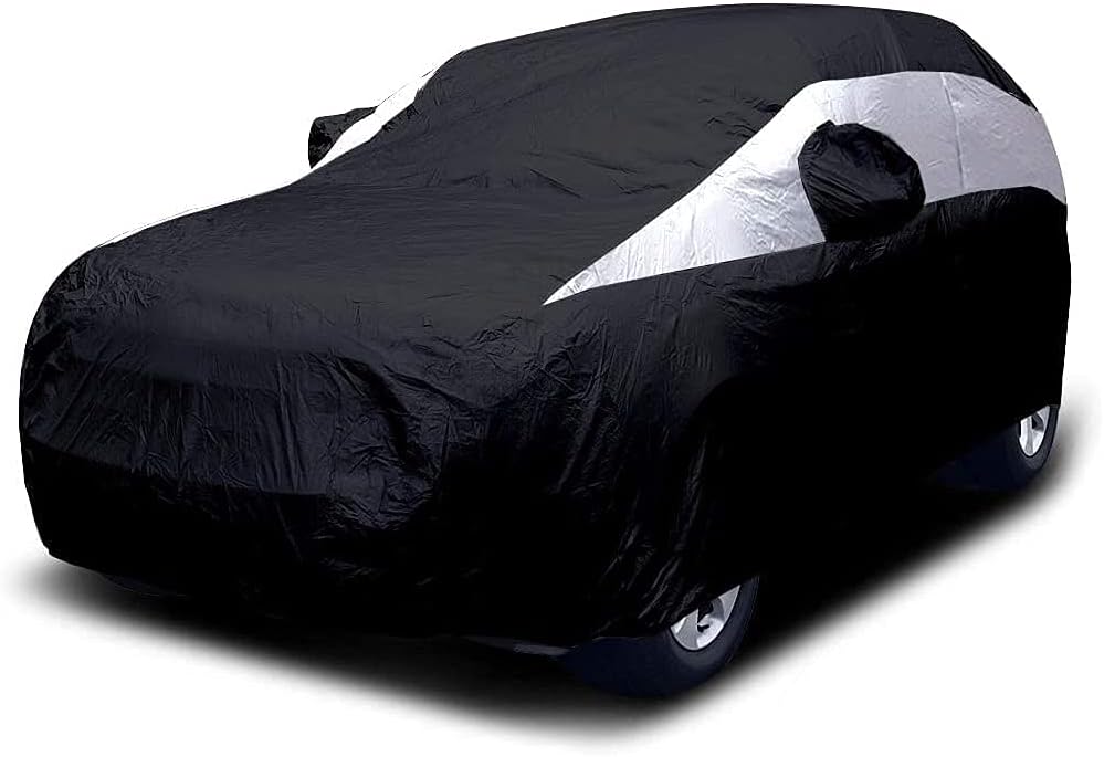Titan Jet Black Poly 210T Car Cover for Mid-Size SUV 188-206
