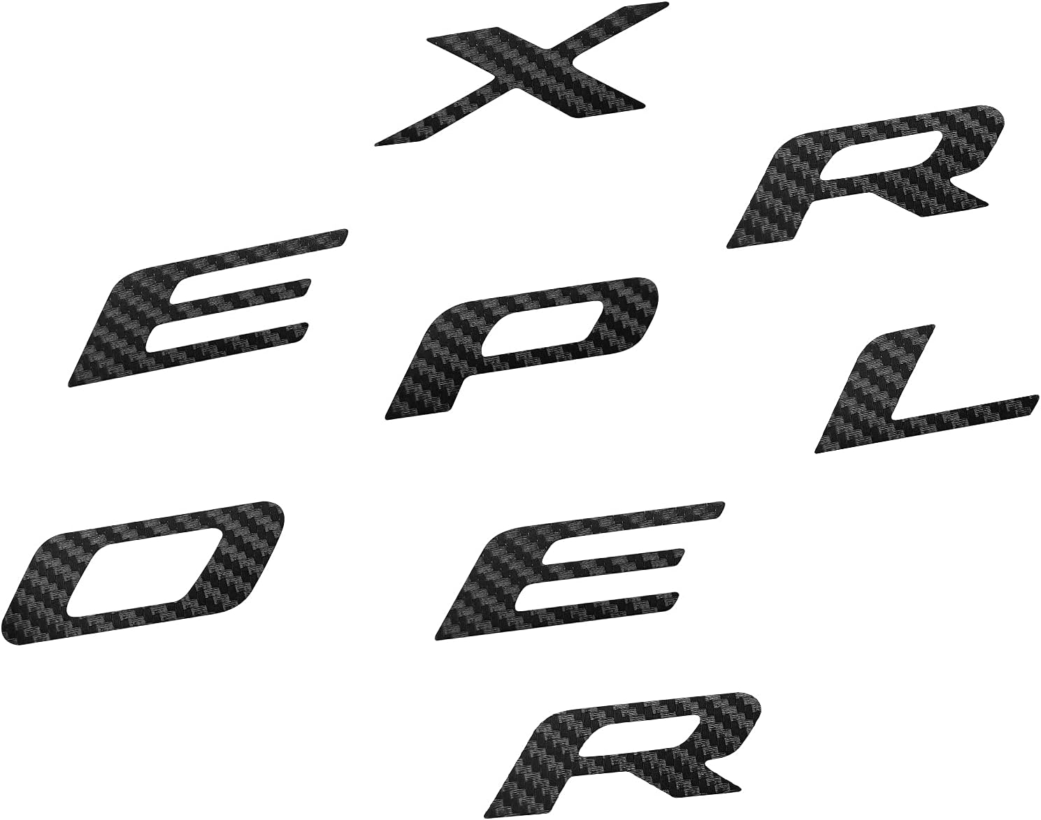 MICOOS Compatible with Carbon Fiber Car Tailgate Emblems Inserts Letters Decoration Stickers for Ford Explorer 2020 2021(Black)