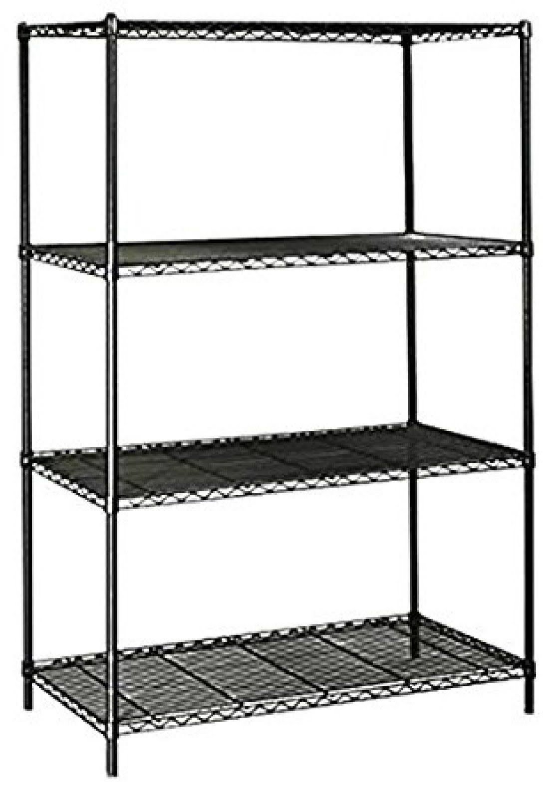 Safco Products 5294BL Industrial Wire Shelving Starter Unit 48x22W x 24x22D x 72x22H (Add-On Unit and Extra Shelf Pack Sold