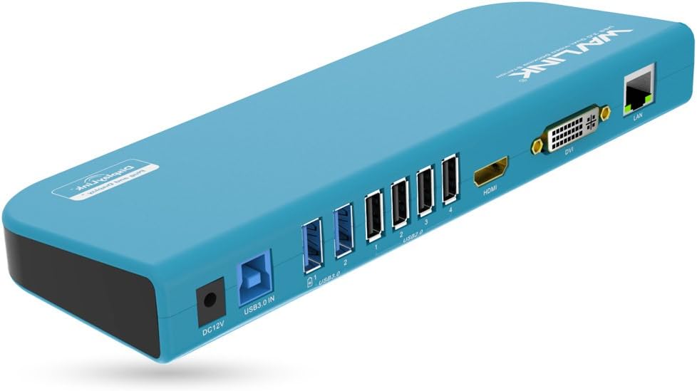 Universal Docking Station,WAVLINK Laptop Docking Station with Gigabit Ethernet,USB 3.0 Dock with Dual Video Monitor Display Outputs HDMI/DVI/VGA,6 USB Ports Dock for Windows&MacBook&iexcl;&shy;
