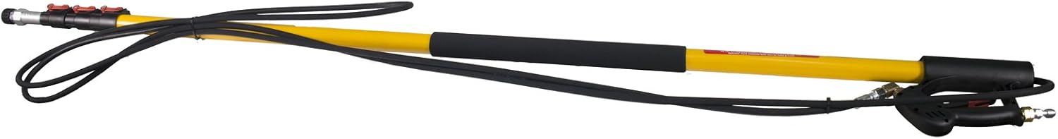 B E PRESSURE 85.206.424L Telescoping Wand, 4-Stage, 24' Length, 4000 psi, 200 Degree F, 8.0 GPM, Black/Yellow