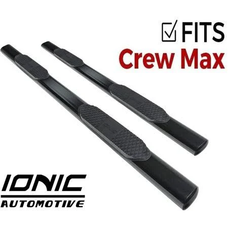 Ionic &Pro& Series 5 inch Black Oval Nerf Bars 2007-2018 Toyota Tundra CrewMax Only Truck Side Steps 541309