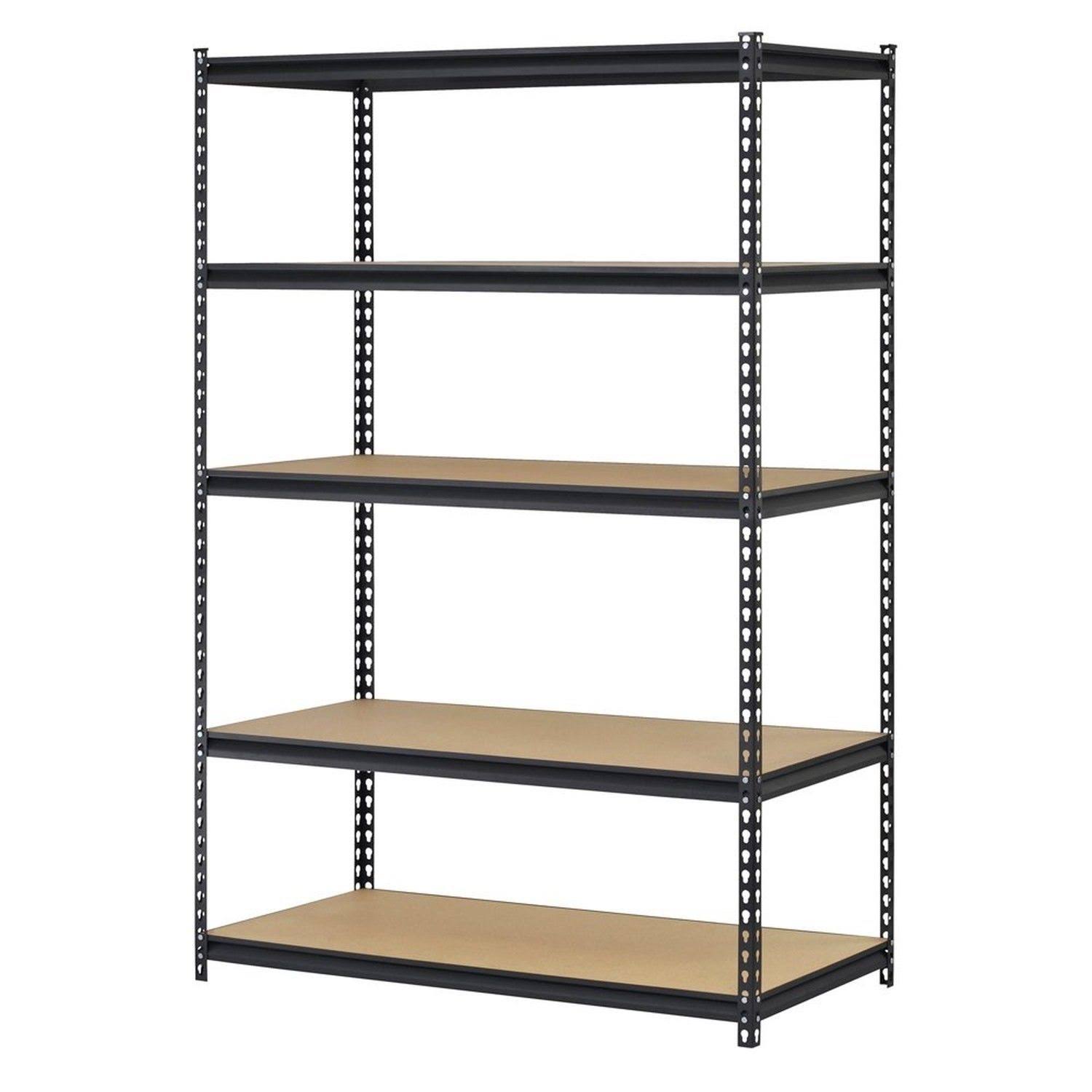 Edsal Ur245az-blk Steel Storage Rack, 5 Adjustable Shelves, 4000 lb. Capacity, 72x22 Height x 48x22 Width x 24x22 Depth, Black