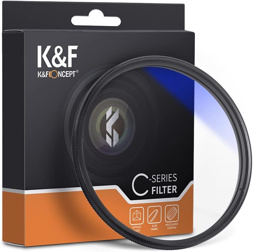 K&F Concept 77mm Polarizing Filter, Polarizer Filter CPL Lens Filter, Japan Optical Glass Ultra-Slim Multi-Coated for Camera Lens Pack of 2