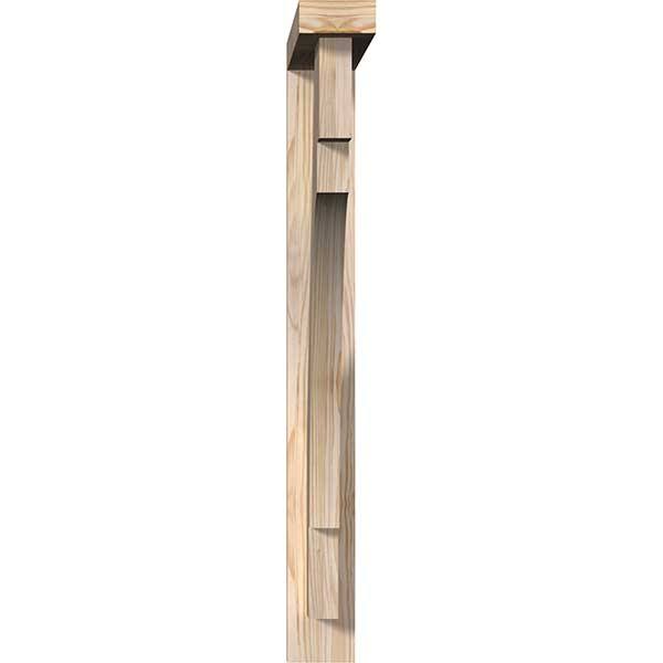 Ekena Millwork 1463325 3 1/2x22W x 24x22D x 32x22H Merced Block Smooth Bracket w/ Offset Brace, Douglas Fir