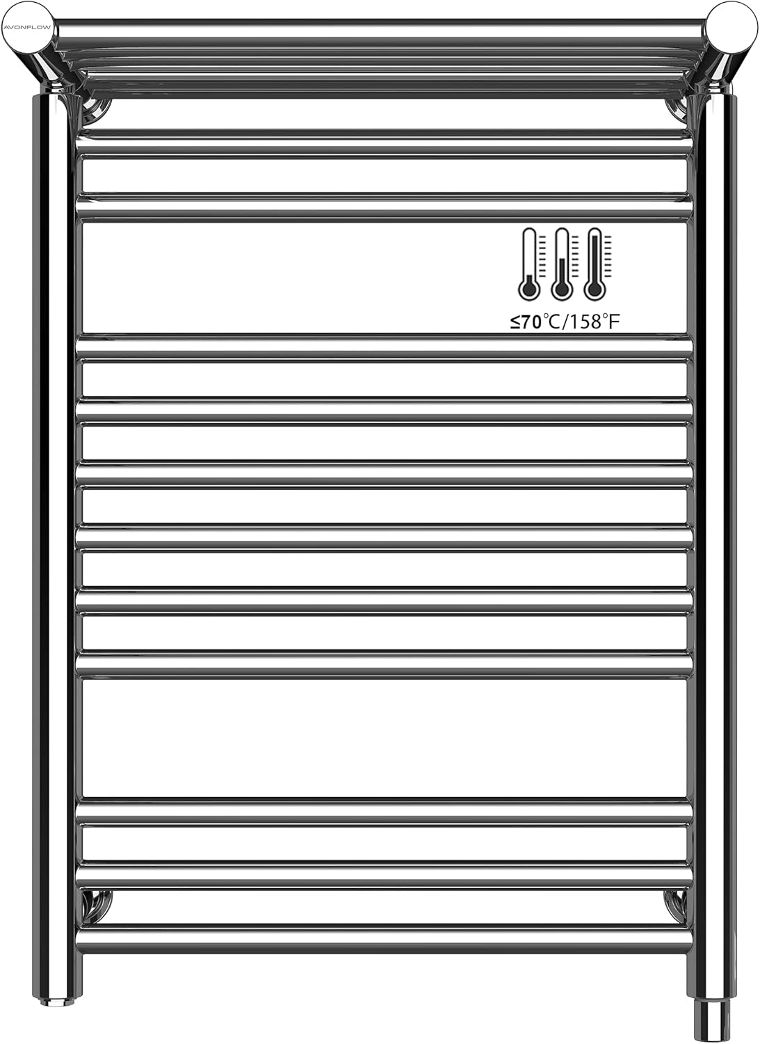 AVONFLOW Wide 8 Bar Heated Towel Warmer Bathroom Towel Heater Drying Rack Wall Mounted Plug-in 500W Fast Heating White Polished…