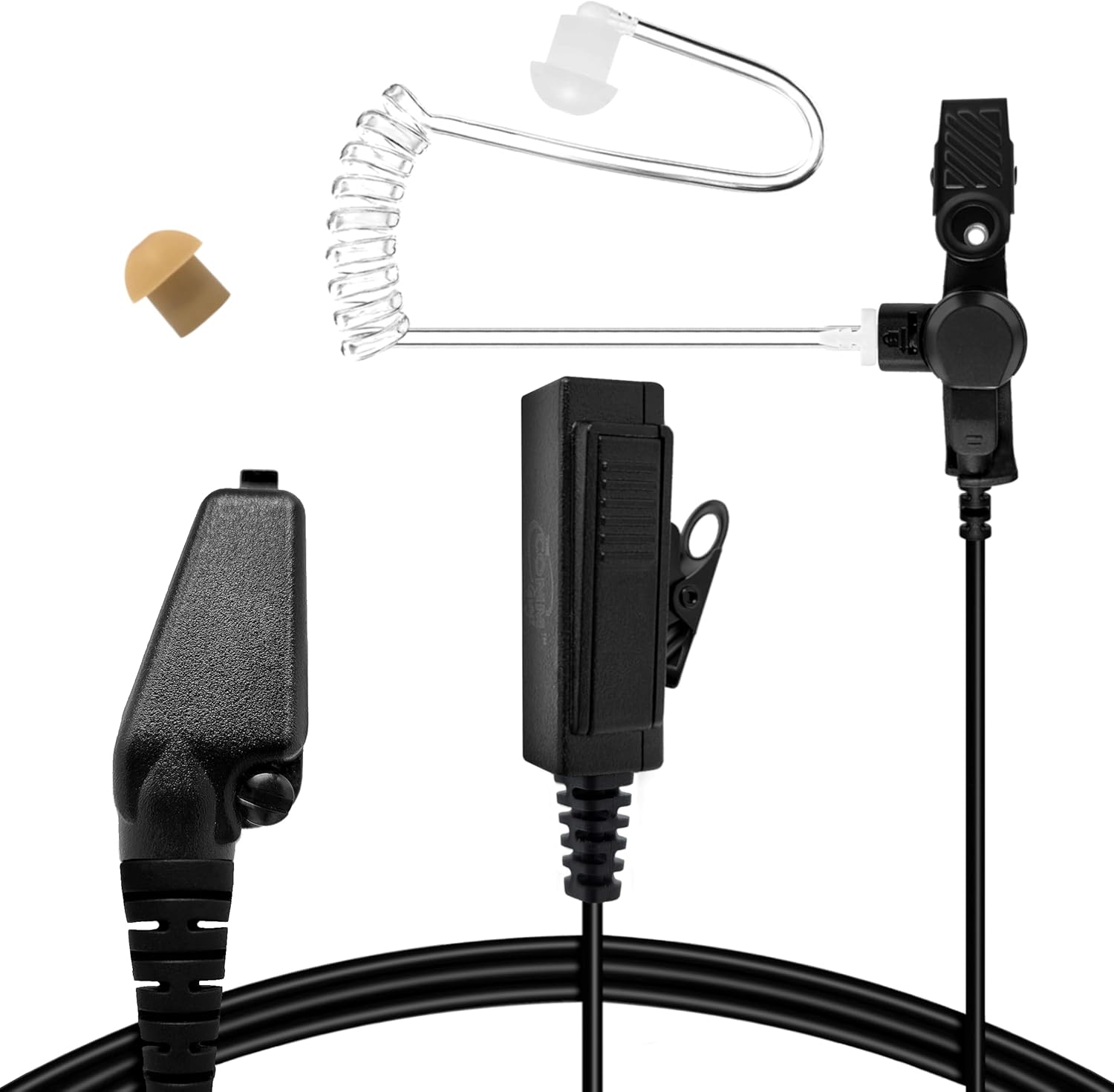 The Comm Guys Professional 2-Wire Surveillance Acoustic Tube Earpiece Headset, Compatible with Kenwood Multi-Pin Two Way Radios, NEXEDGE P25 NX-210 NX-300 NX-5200 NX-5300 TK-280 TK-380 TK-3180 TK-5220