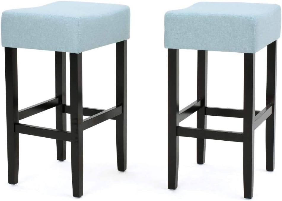 Christopher Knight Home Lopez Fabric Backless Counterstools, 2-Pcs Set, Light Blue
