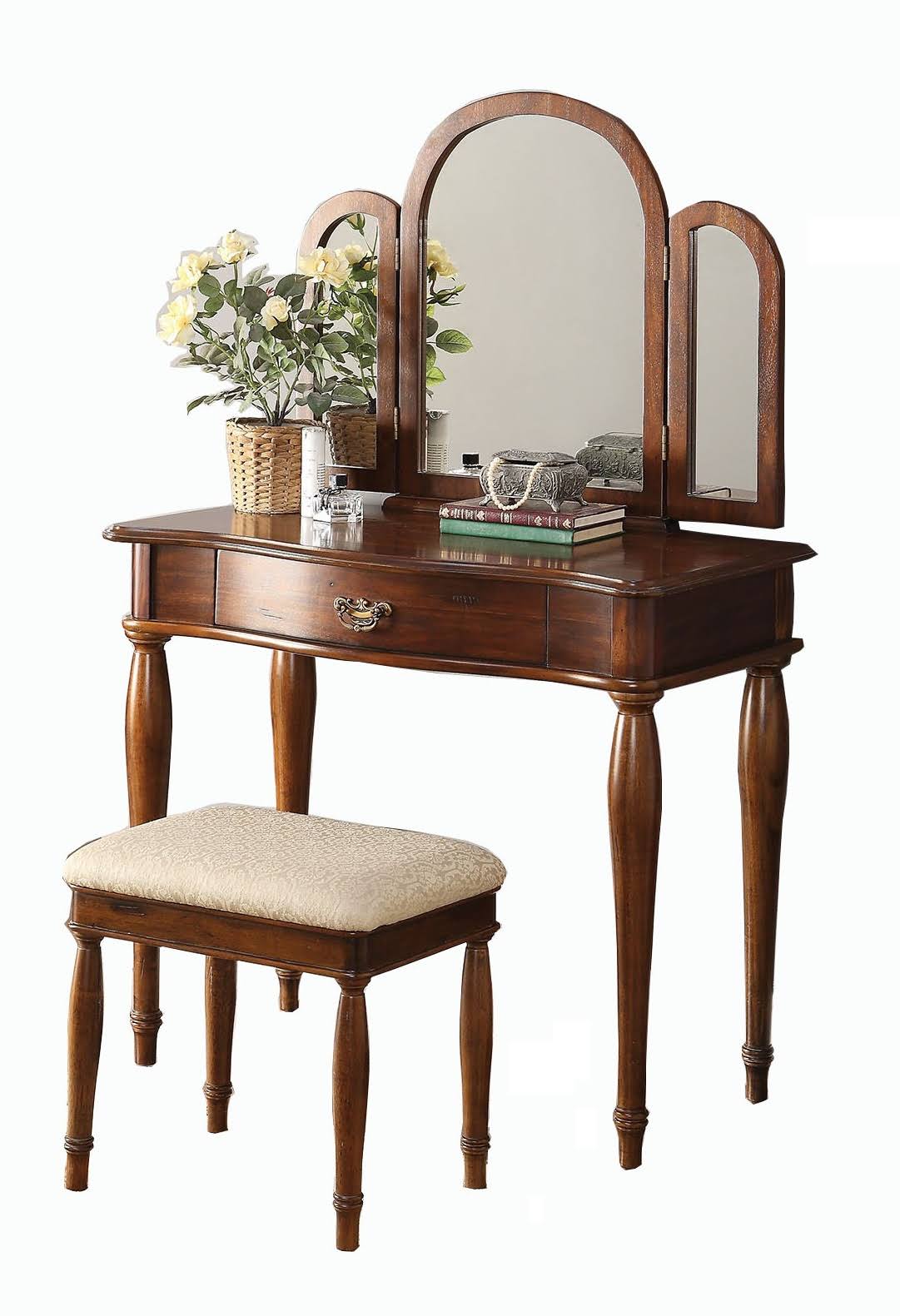 Acme Burke Vanity Set Dark Hazelnut