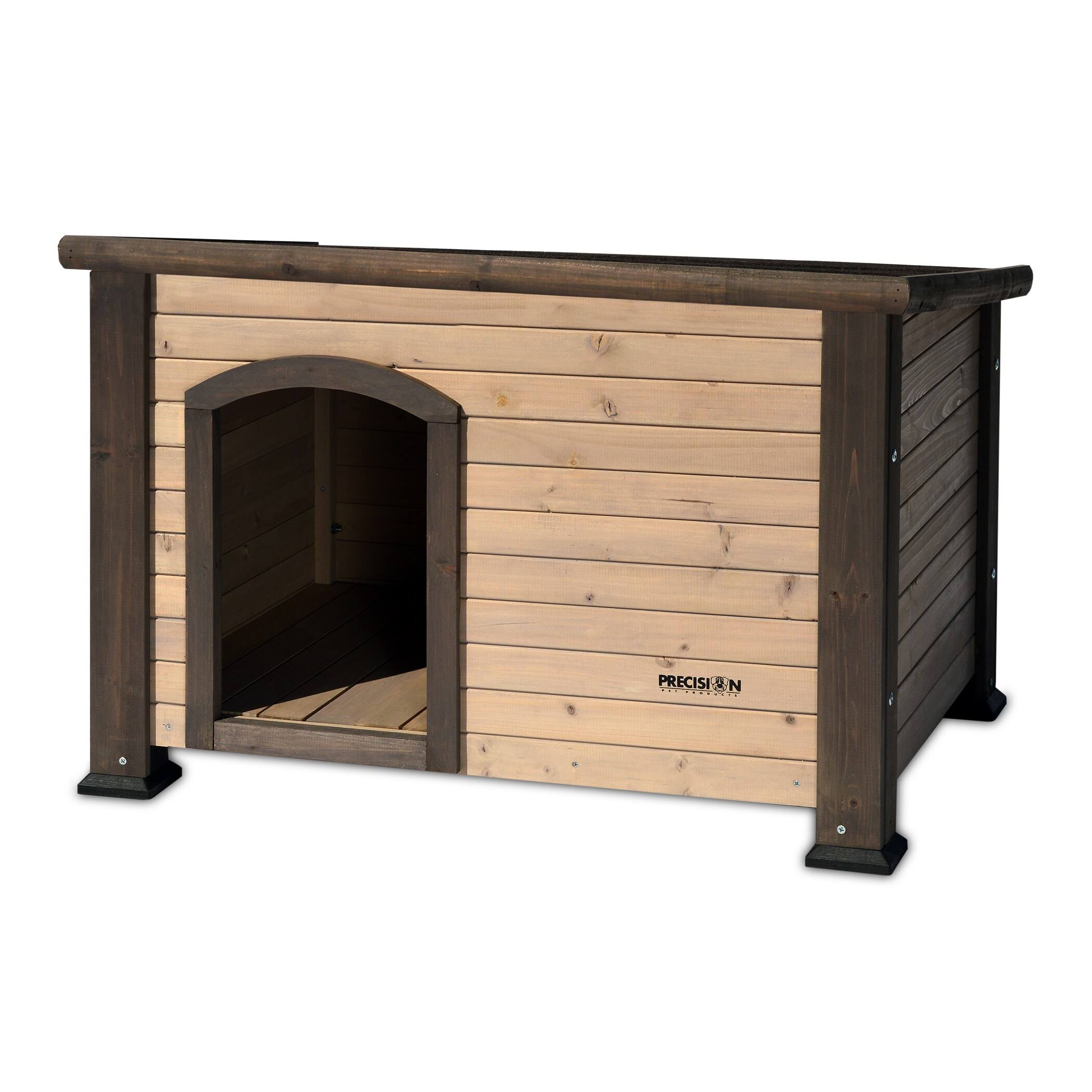 Precision Extreme Outback Log Cabin Dog House, Grey, S