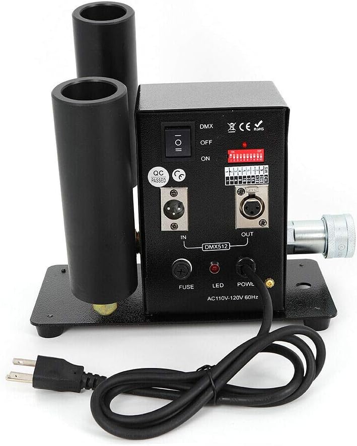 DNYSYSJ Double Head Co2 Jet Machine, Party CO2 Jet Machine with DMX 512 Control for Big Concerts, Fashion Shows and Night Clubs etc, 2 Pipe Co2 Fog Jet Unit