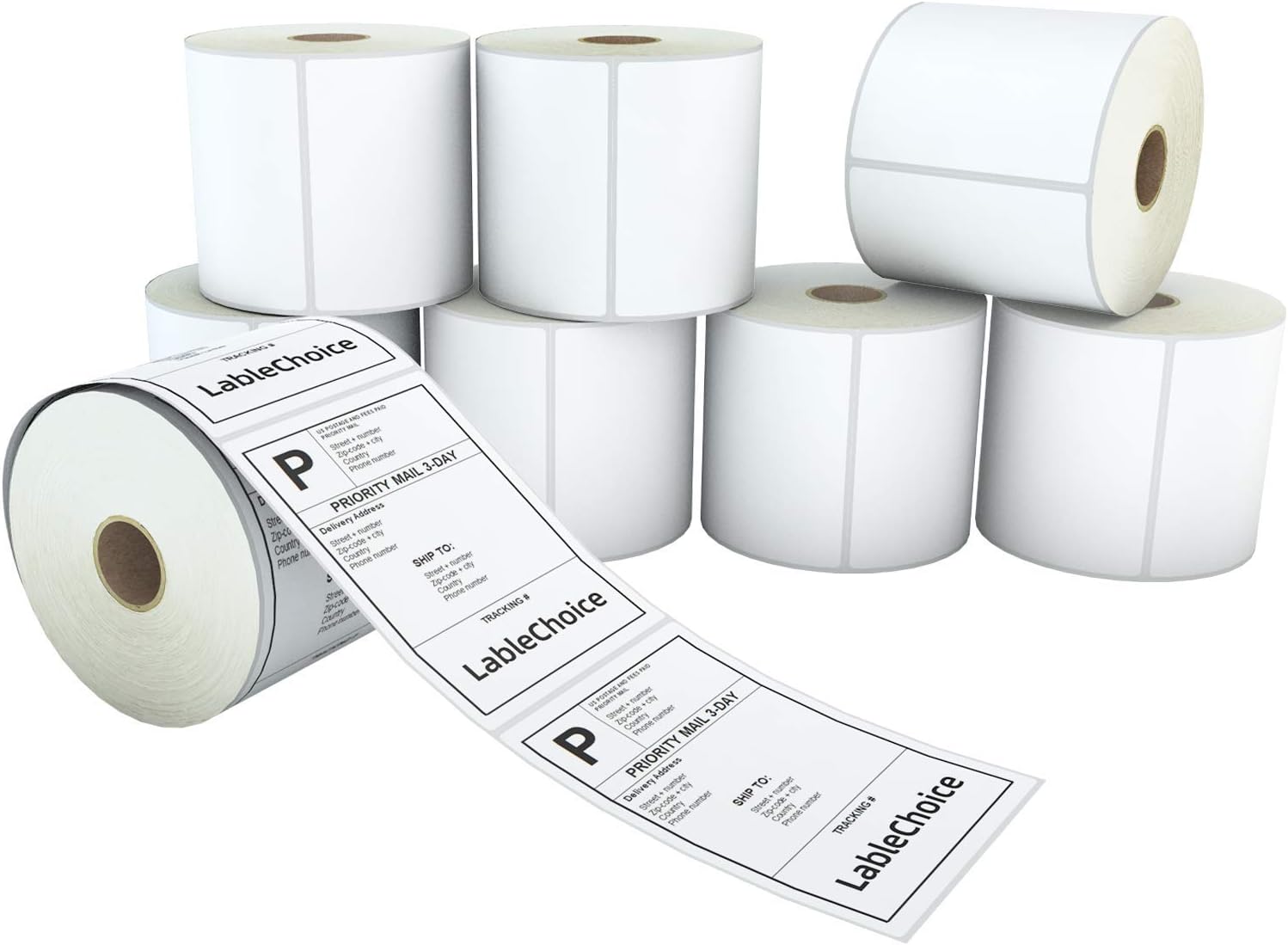 8 Rolls 450 Labels 4x6 Direct Thermal Shipping Labels Compatible with Zebra 2844 Zp-450 Zp-500 Zp-505, LabelChoice 1
