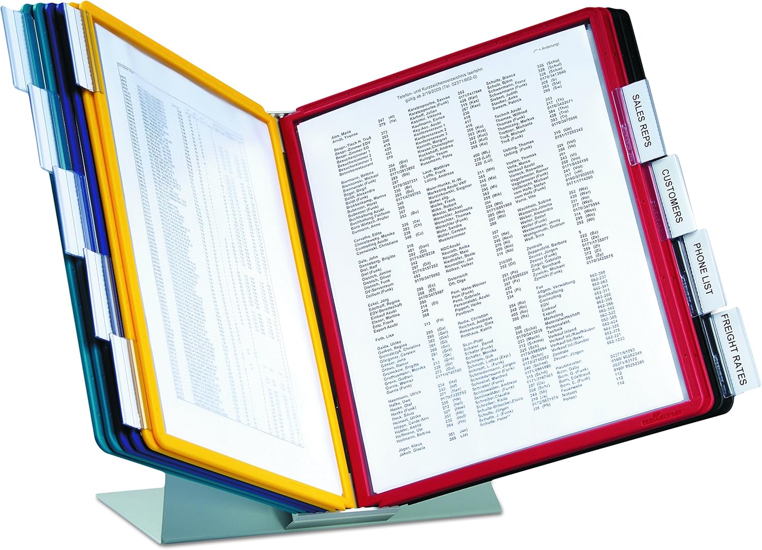 DURABLE Desktop Reference System, 10 Double-Sided Panels, Letter-Size, Assorted Colors, VARIO Design (536000) Pack of 2