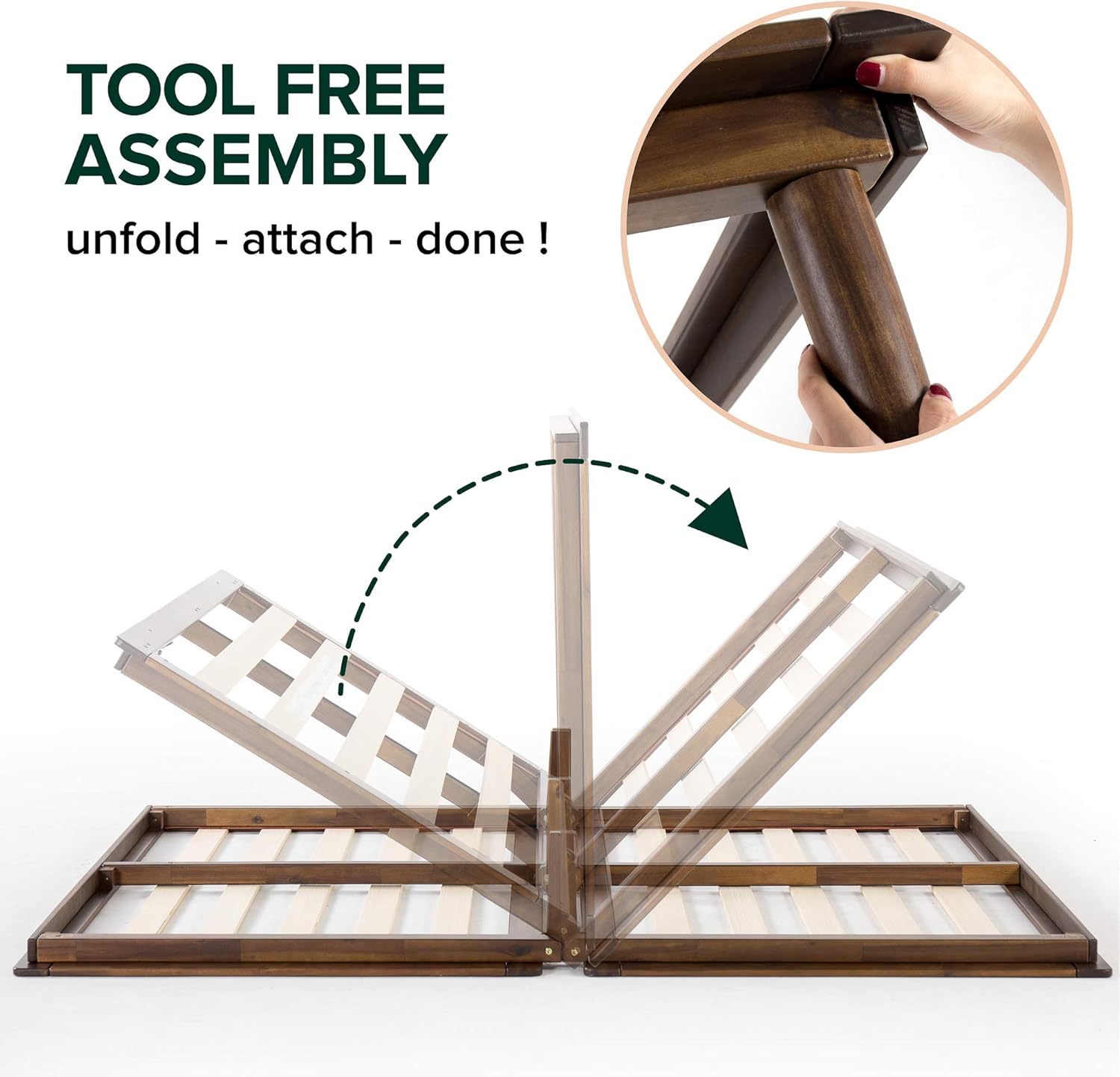 ZINUS Bobbie 10 Inch Wood Platform Bed Frame / Mattress Foundation with Sturdy Wood Slat Support / Solid Acacia Wood / No Box Spring Needed / Tool Free Assembly, Full