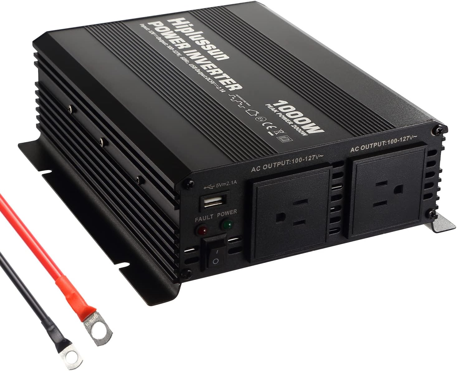 Power Inverter 1000 watt Inverter 12v to 110v/120v, Hiplussun Inverter Modified Sine Wave with USB Port and Dual AC Outlets