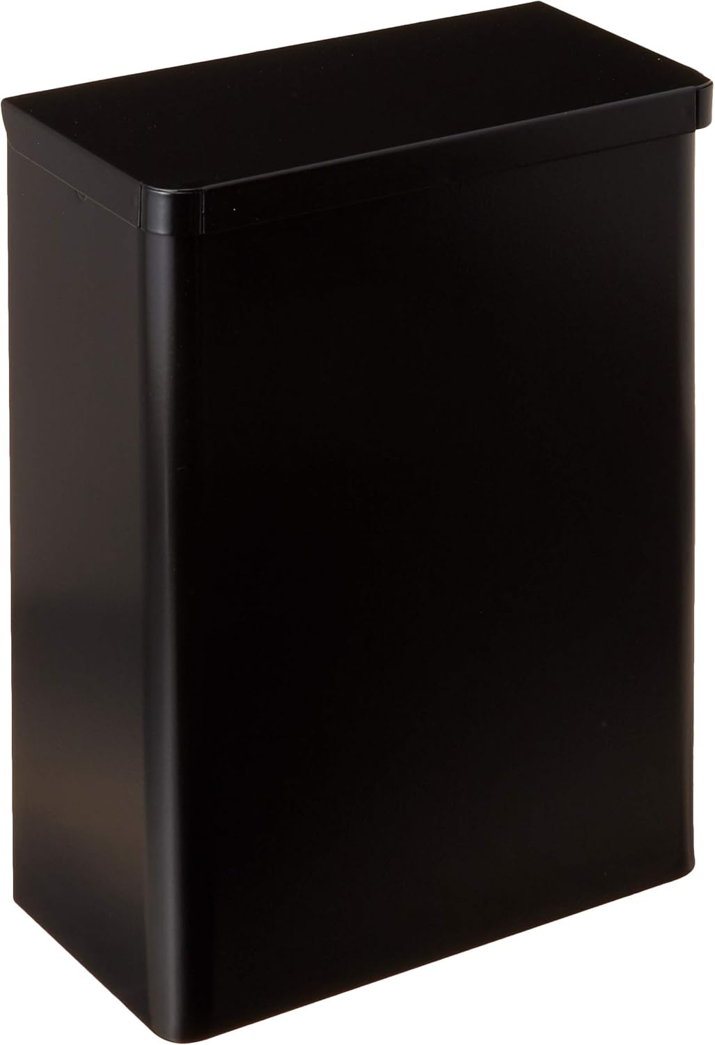 Sanitary Napkin and Tampon Disposal Receptacle, Surface Mount, Steel, Black, Liner held in Place with Bracket