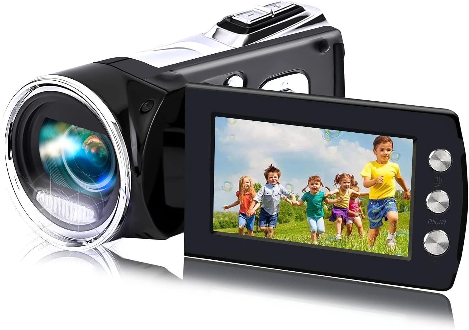 Video Camera Camcorder for Kids Full HD 1080P 12MP YouTube Video Camera 2.8 Inch 270 Degrees Rotatable Screen Digital Video Recorder Vlogging Camera Camcorders for Teens Children Beginners Pack of 2