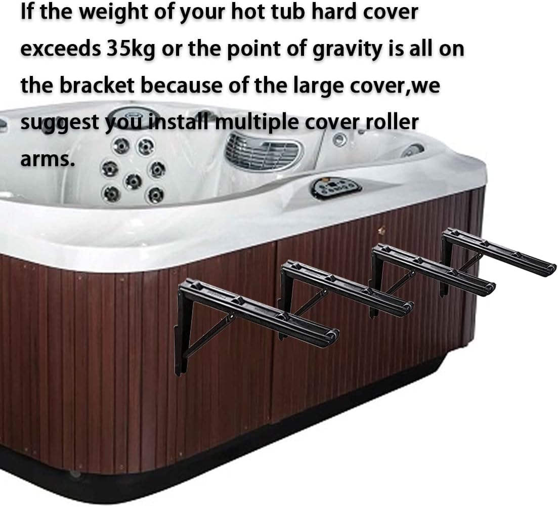 UCEDER Hot Tub Cover Lifter Removal System/Spa Cover Roller fits Vary Size, Shape and Brand of SPA,Cabinet Free Cover Pack of 2