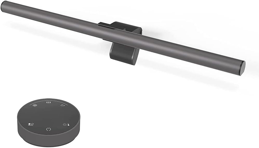 Ideapro Monitor Light Bar E-Reading LED Desk Lamp, Wireless Remote Auto-Dimming USB Powered Computer Light for Home/Office, Matte Black