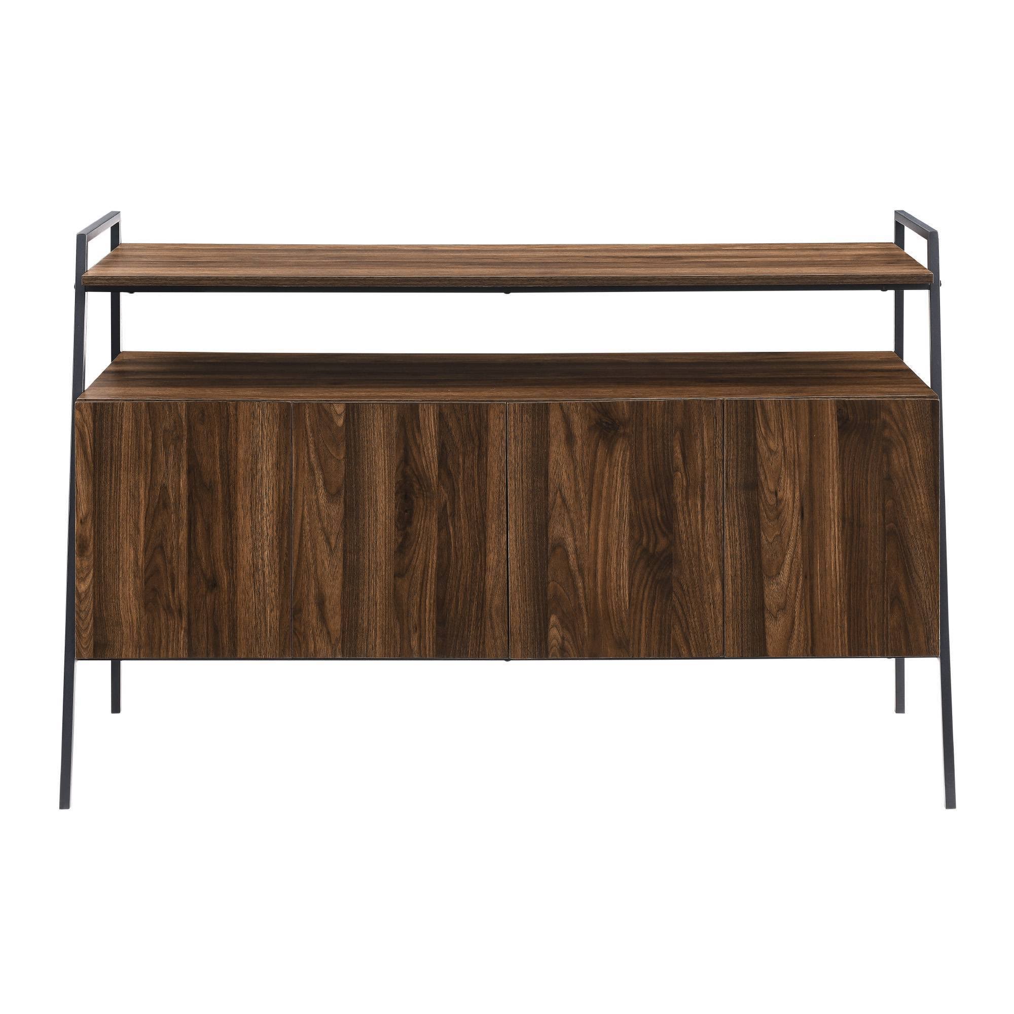 Sophia Angled Frame 4 Door Modern TV Stand for TVs Up to 58x22 Dark Walnut - Saracina Home
