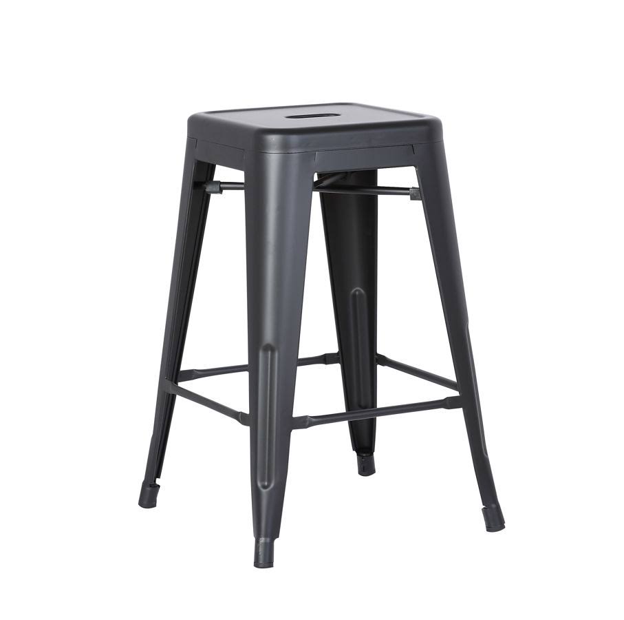 2 AC Pacific ACBS01 Matte Black Costal Metal 24 inch Bar Stools