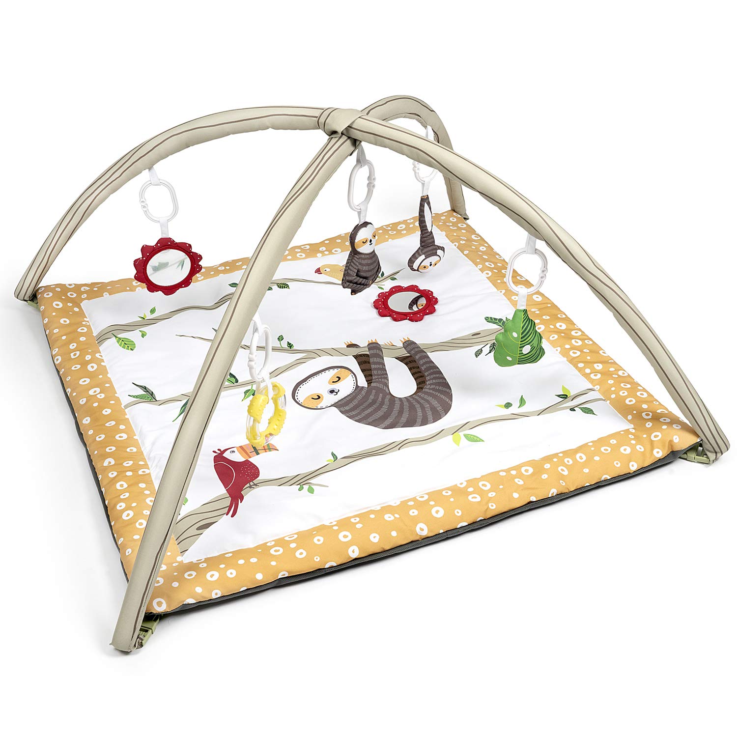 JumpOff Jo &ndash; Infant Activity Gym and Baby Play Mat &ndash; Ages 0-18 mo. &ndash; Jungle Sloth