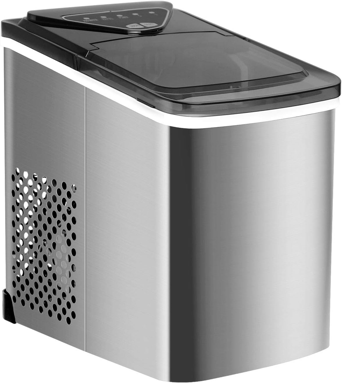 Northair Stainless Steel Portable Countertop Ice Maker with Ice Scoop and Basket 26 lb. Daily Capacity - Silver