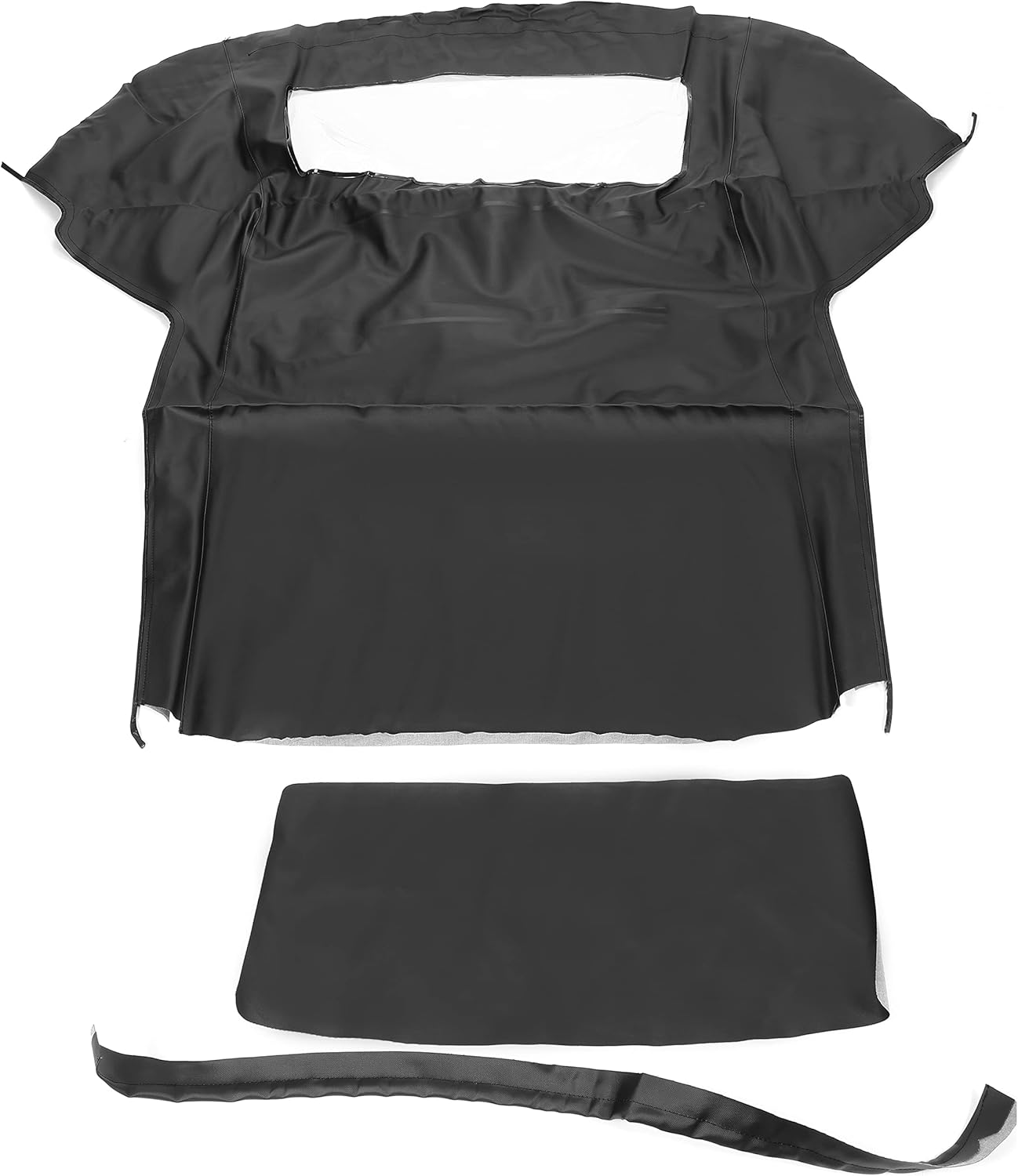 KUAFU Convertible Soft Top Soft Roof Compatible with 1983-1993 Ford Mustang, with Plastic Window - Black