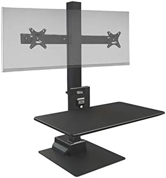 Ergotech Freedom Electric Stand, Includes Dual Monitor Sit Stand Desk, 0-88.2lbs Weight Capacity, Easy Assembly, Height Adjustment in a Touch of a Button, VESA Compatible 75x75, 100x100, Black