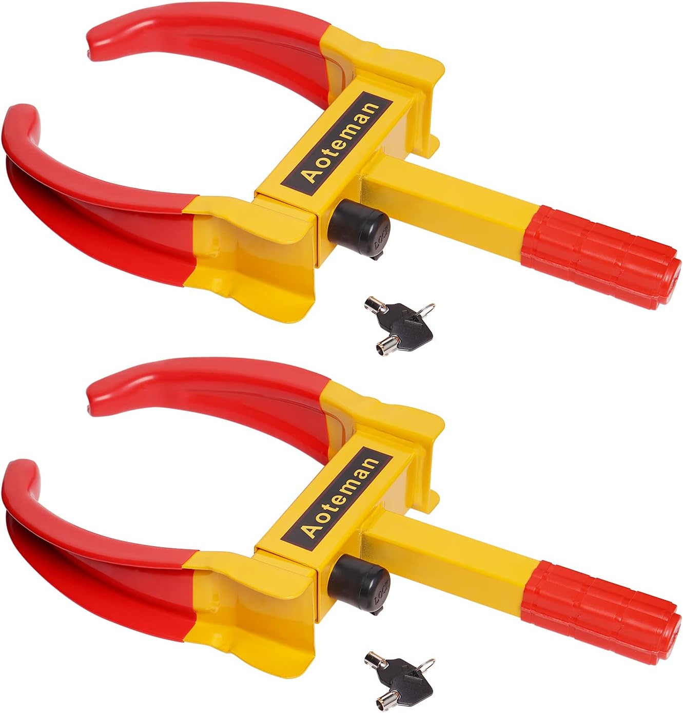 Wheel Lock Clamp Boot Tire Claw, Wheel Clamp Lock Anti-Theft Trailer，Wheel Chock Lock Car Trailer Wheel-Security Travel Locking Claw Auto- Camper Car Van Truck SUV fits-2 Packs