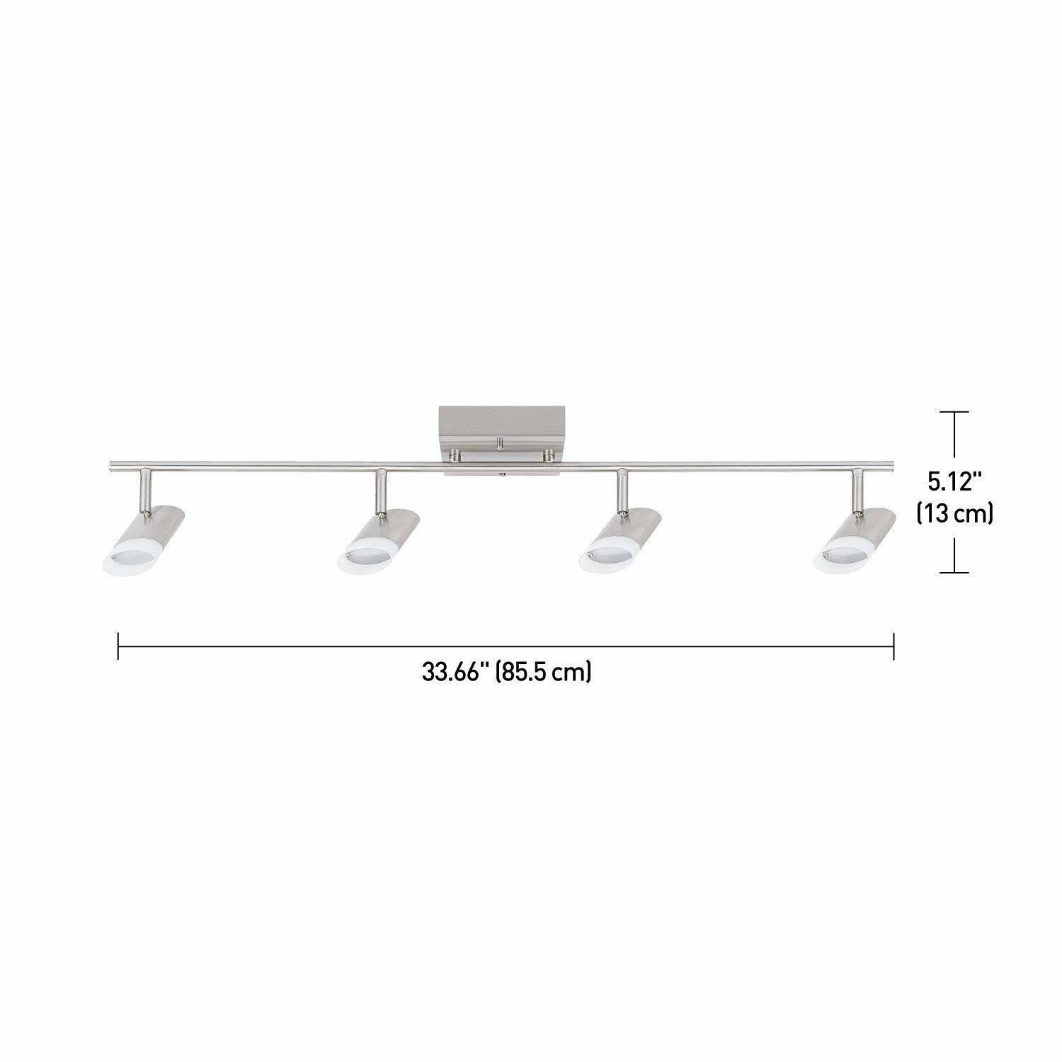 Globe Electric Delphine 4-Light Brushed Steel LED Integrated Track Lighting Kit 58890