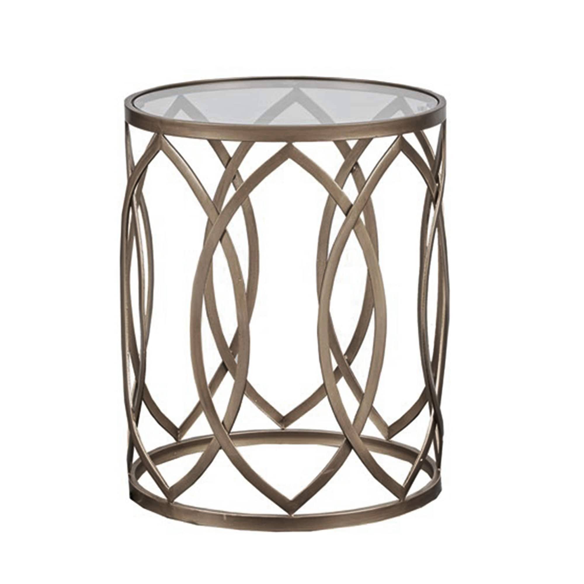 Madison Park Arlo Metal Bronze Eyelet Accent Table
