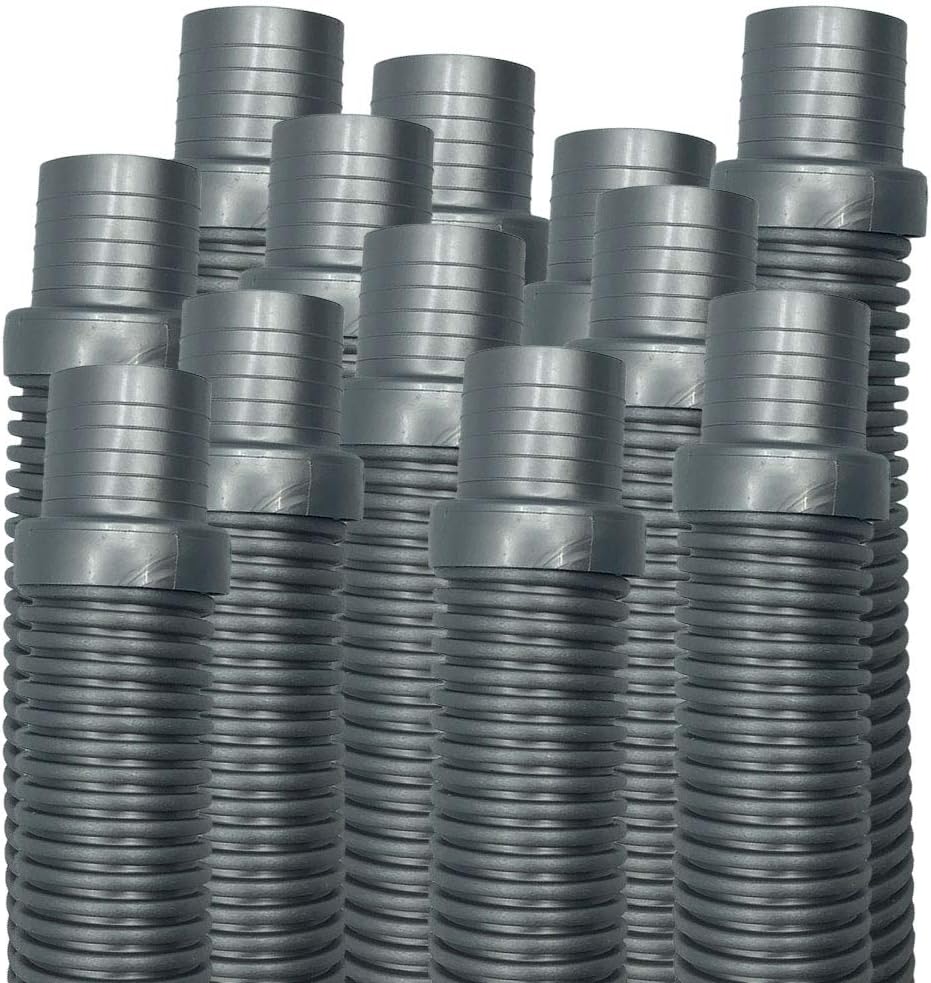 Puri Tech 12 Pack Universal Pool Cleaner Hose 48 Long, Silver Color, for Hayward Navigator, Pool Vac Ultra, AquaBug Pack of 2