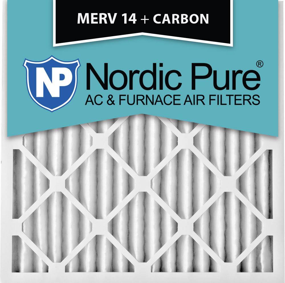 Nordic Pure 16x16x2 MERV 14 Plus Carbon AC Furnace Air Filters Qty 12