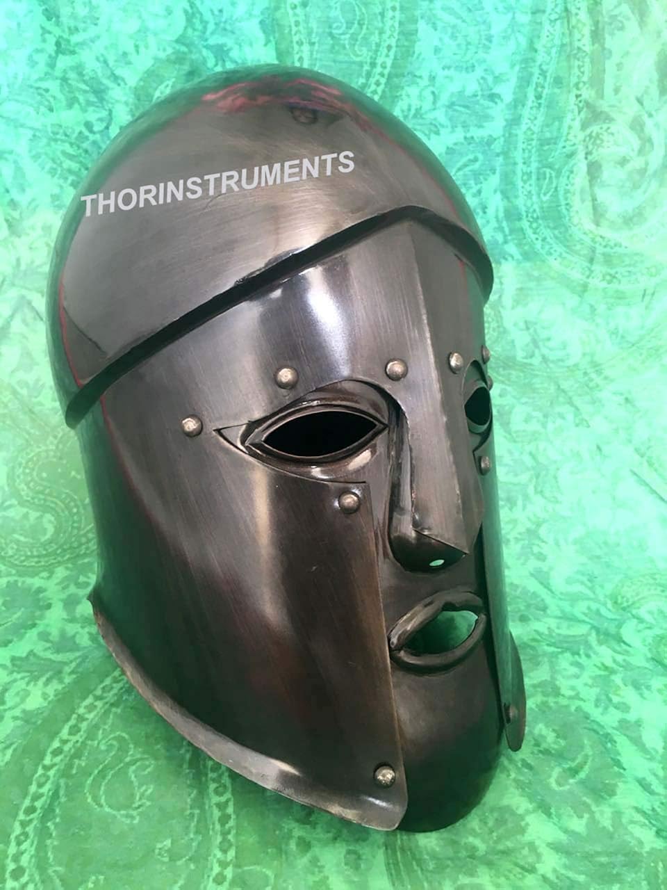 Armour Medieval Spartan Corinthian Full Face Helmet Halloween Item