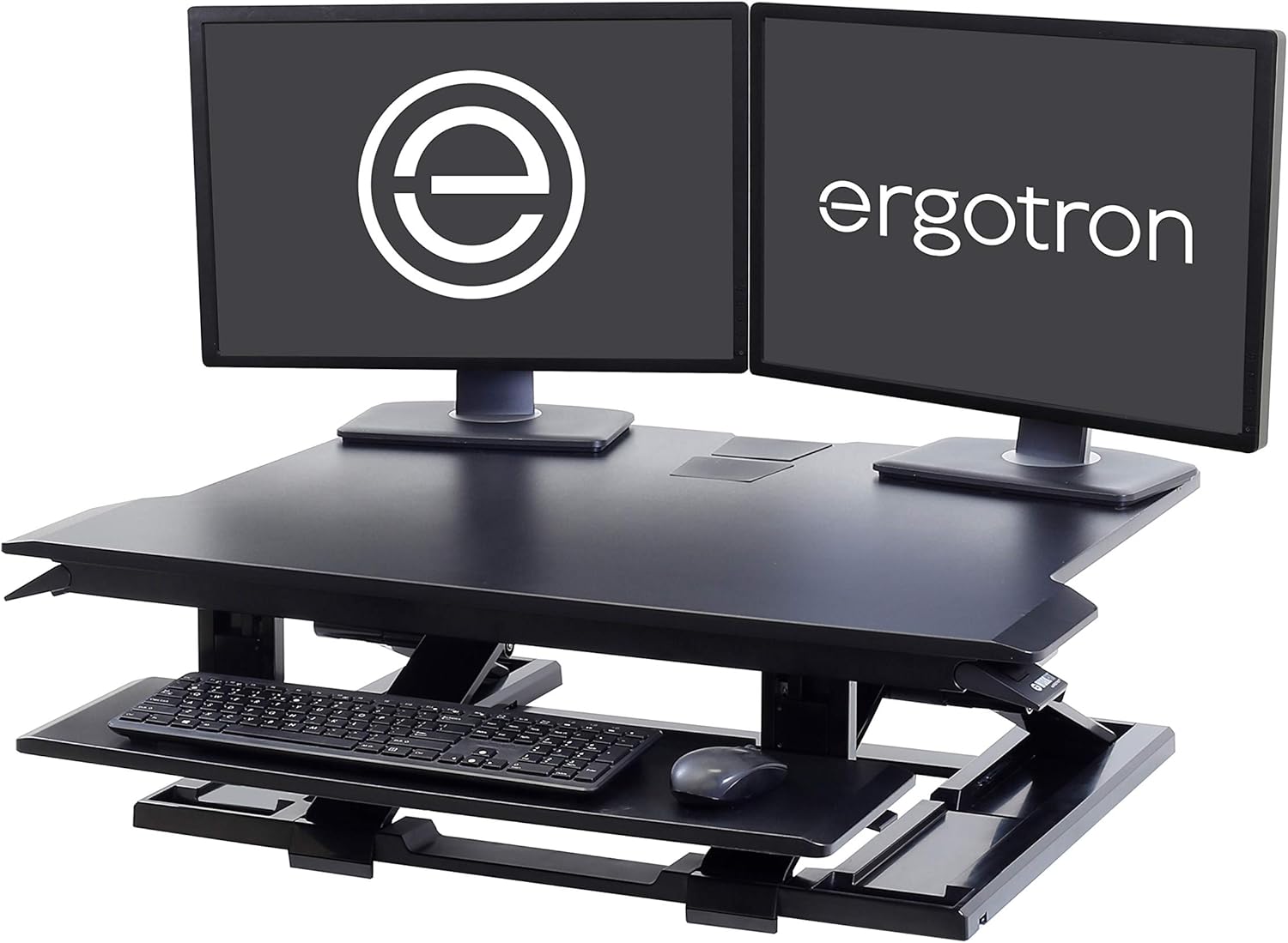 Ergotron – WorkFit-TX Standing Desk Converter, Dual Monitor Sit Stand Ergonomic Desk Riser for Tabletops – 32 Inch Width, Black