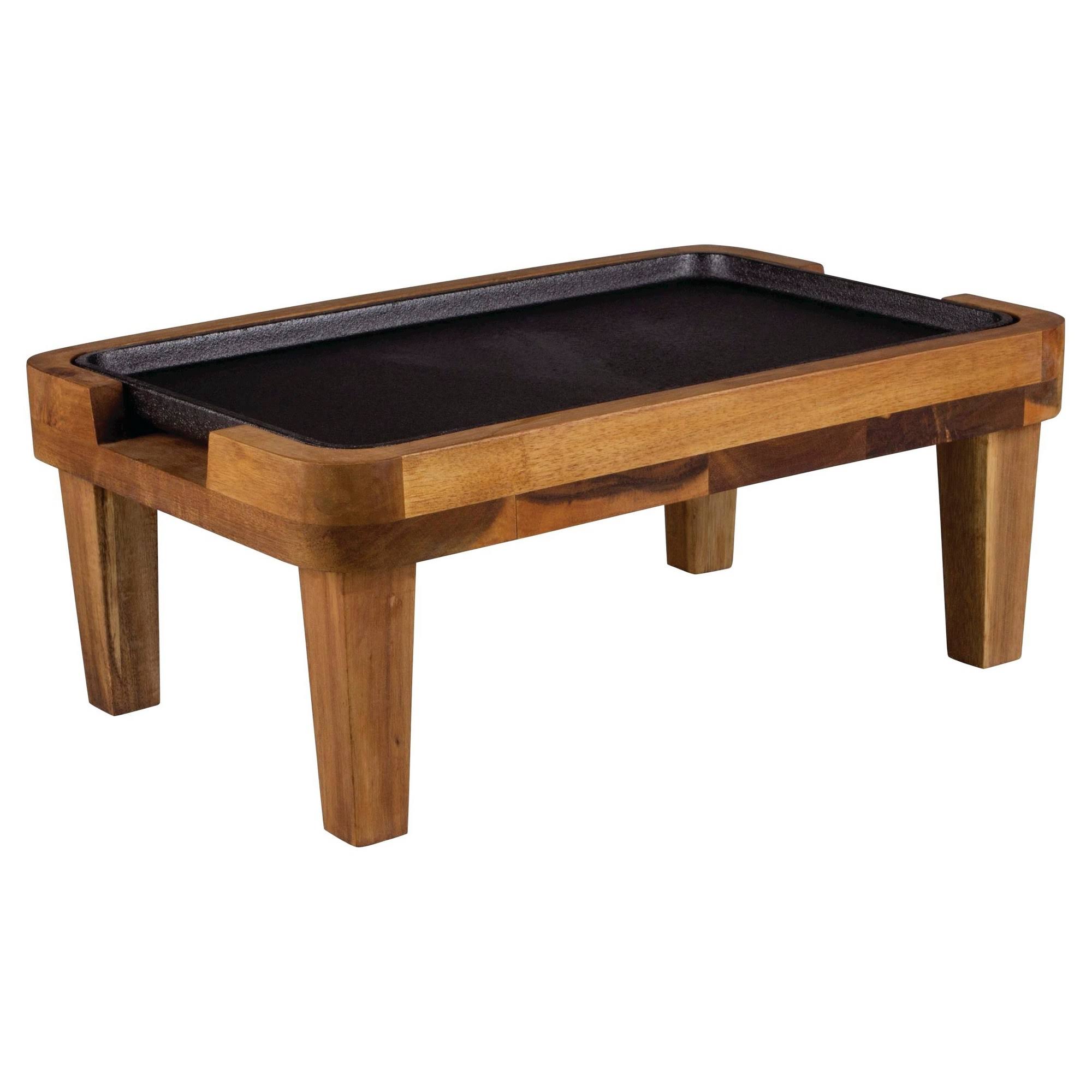 Picnic Time Raccolta Serving Pedestal with Inlaid Iron Griddle Large 17 inch