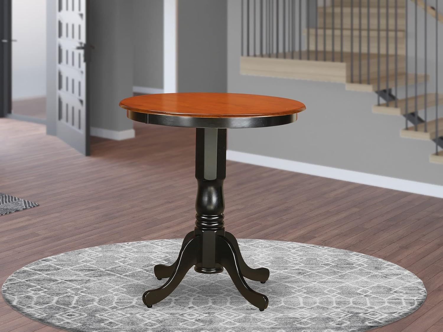 round counter height Table in black and cherry