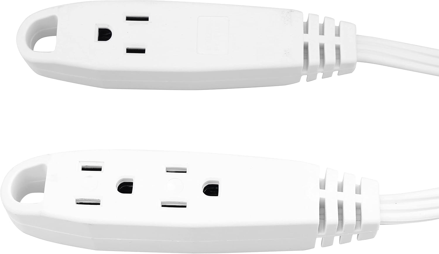 SureSave Flat Extension Cord, 10 Feet 5 Pack| Heavy-Duty White Extension Cord 3-Prong Grounded Plugs for Outdoors or Indoors | UL Listed 3-Plug Outlet and AC Power Strip, 13-Amp