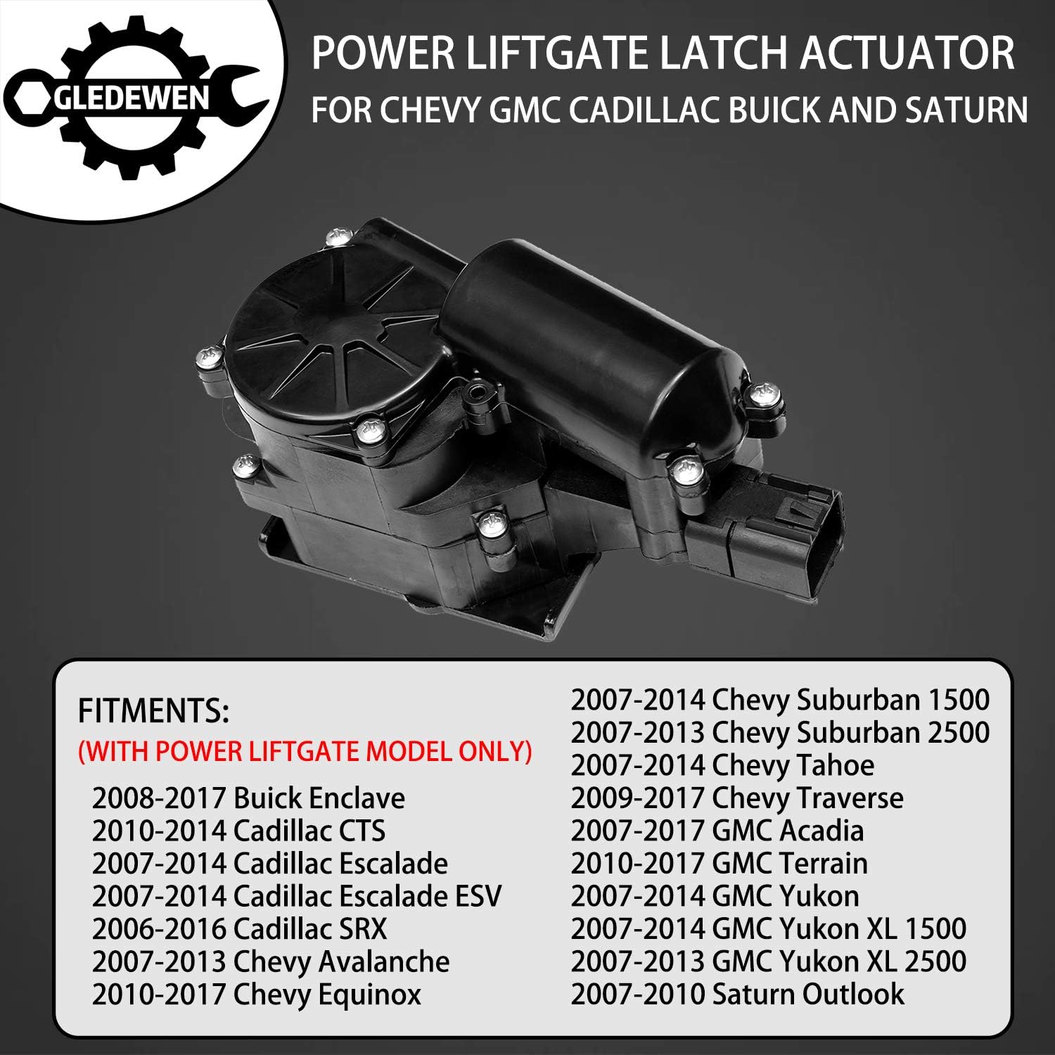 Rear Power Liftgate Latch Actuator Liftgate Lock Actuator | for GM Chevy Suburban Tahoe Traverse, GMC Acadia Yukon, Cadillac Escalade & more | Replaces# 931-107, 13581405, 13501872, 13503467