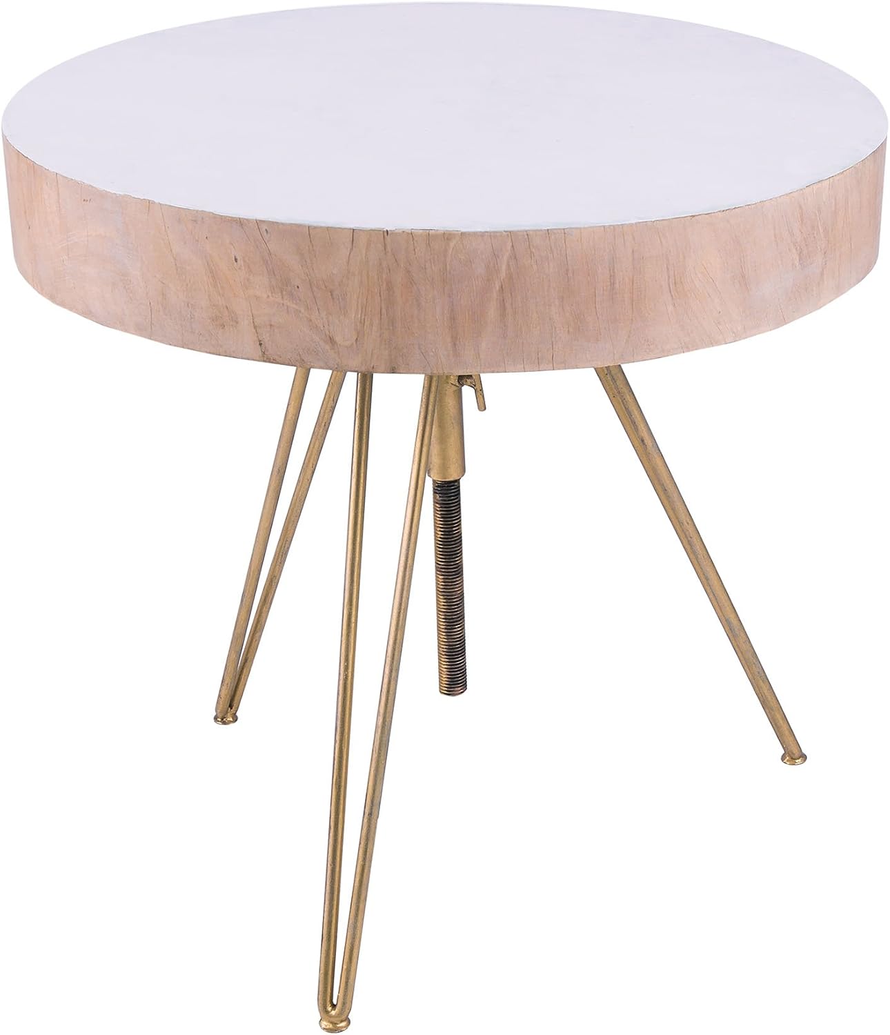 Dimond Home Biarritz Suar Wood Accent Table with Gold Metal Legs, 20.9