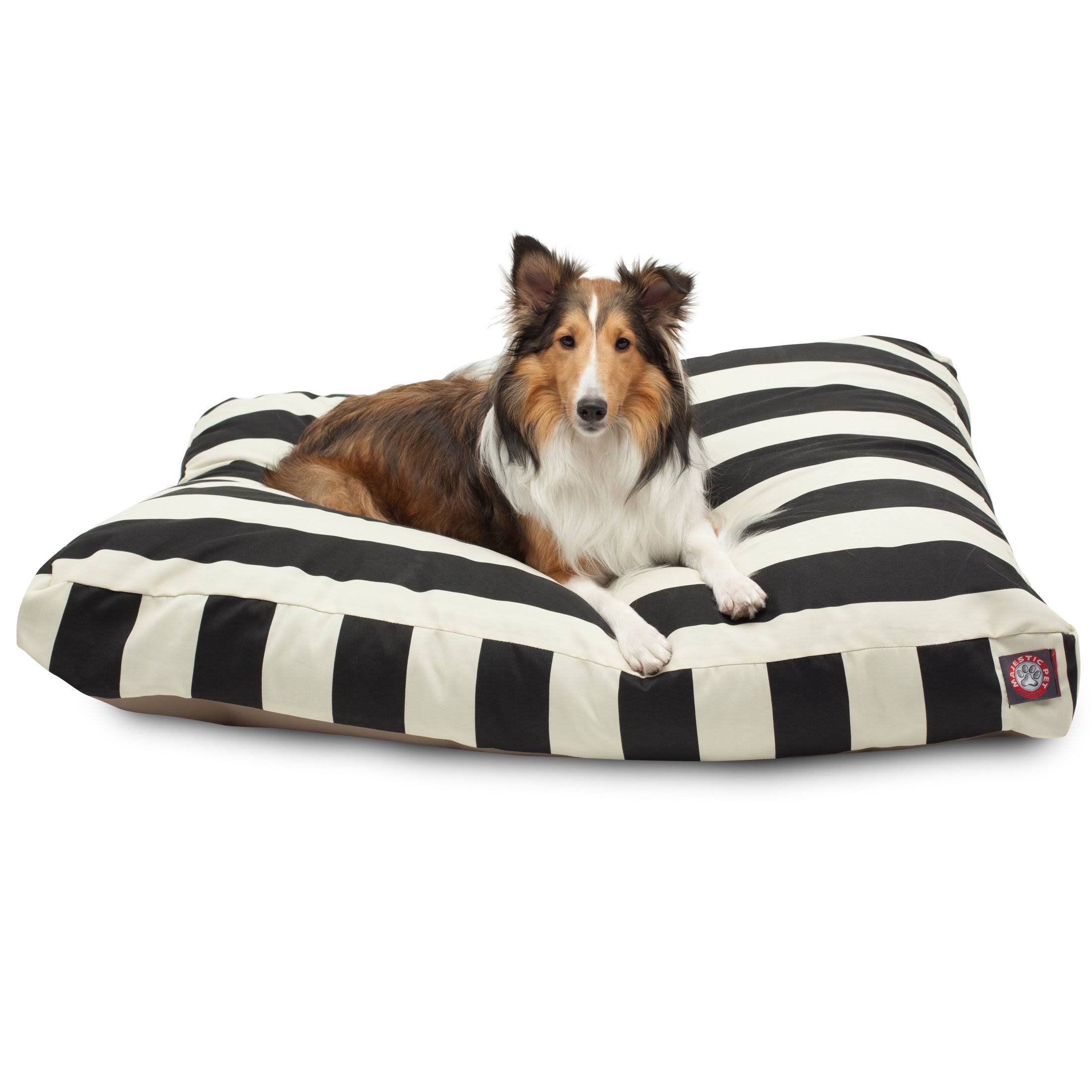 Majestic Pet Black Vertical Stripe Large Rectangle Pet Bed